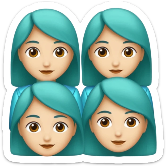 mavi yeşil ve turkuaz renk karışımlı bir madalya sticker