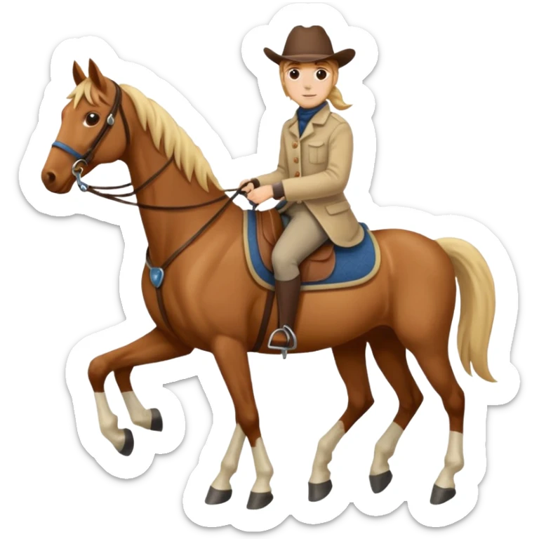 person with a horse on the end of a long lead sticker