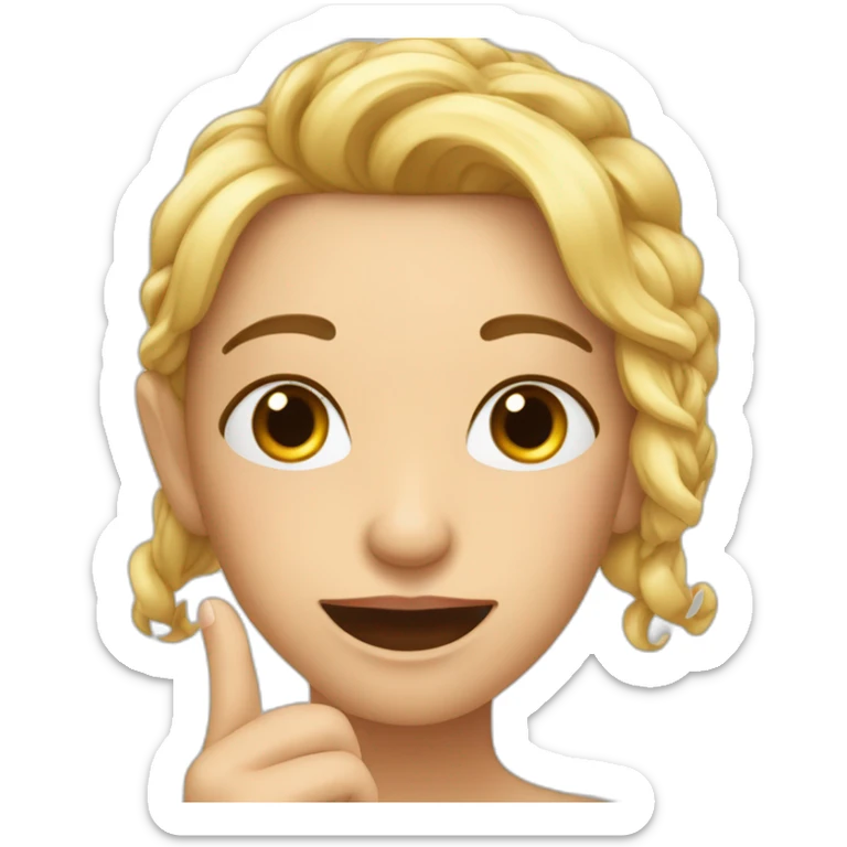 Expression faciale qui juge avec des lèvres pulpeuse montrant ses ongles sticker