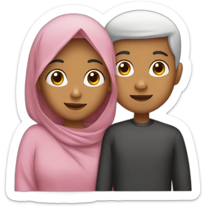 Muslim family with two boys and one baby girl sticker