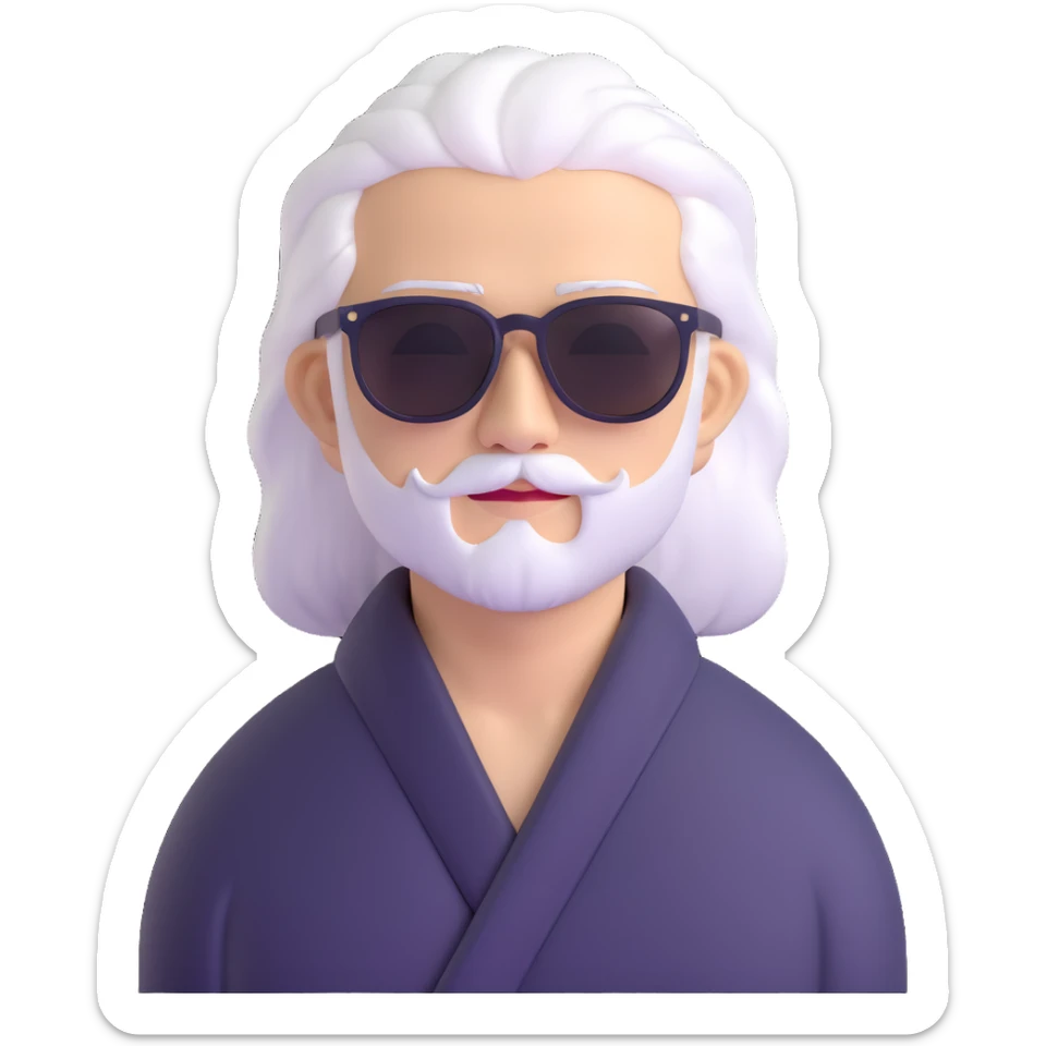 Satoru Gojo with sunglasses and white hair from Jujutsu Kaisen sticker