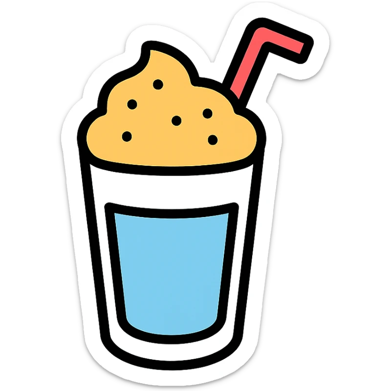 simple and clean color outline icon of cream soda sticker