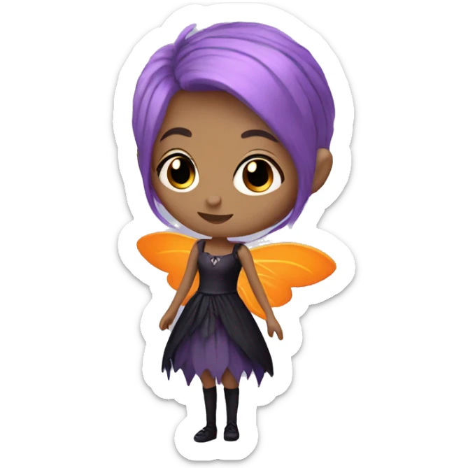 Gothic fairy with Orange hair and violet dress sticker