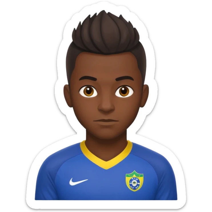 Brazilian black football player with eccentric haircut sticker