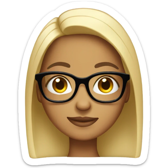 Tanned girl with glasses and straight black hair sticker