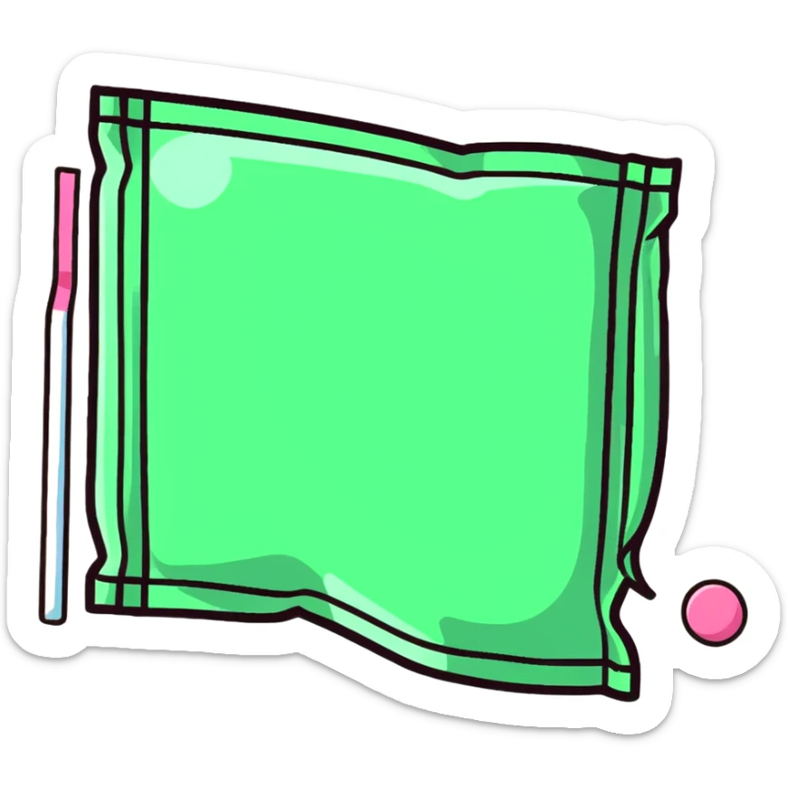 a pack of chewing gum with some pieces coming out, colorful gum sticks sticker