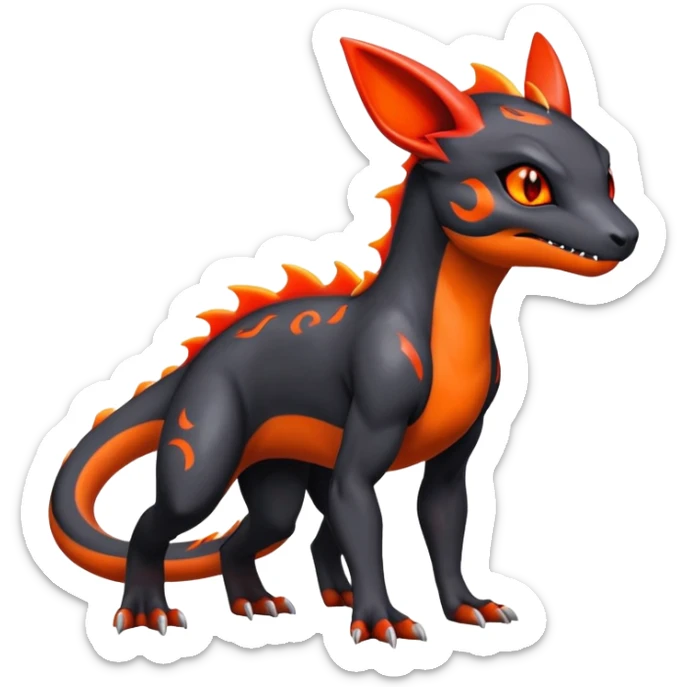 Salandit-Umbreon-Charmeleon-Fakémon-hybrid-creature (full body)  sticker