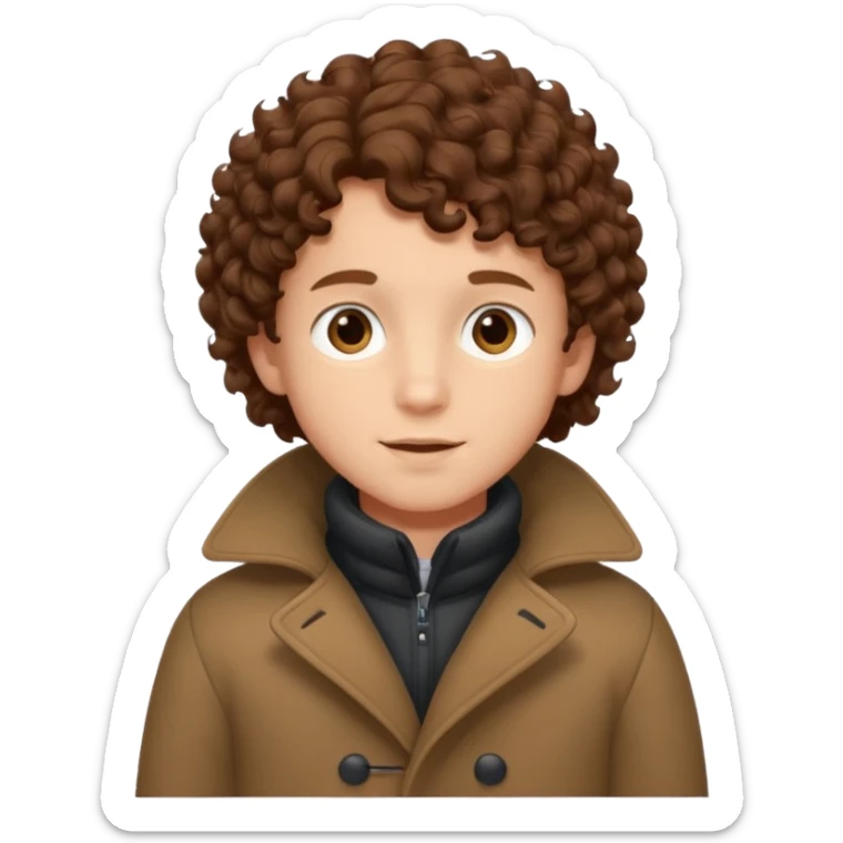 Boy with Brown Curly Hair – Brown curls, young face wearing winter clothes




 sticker