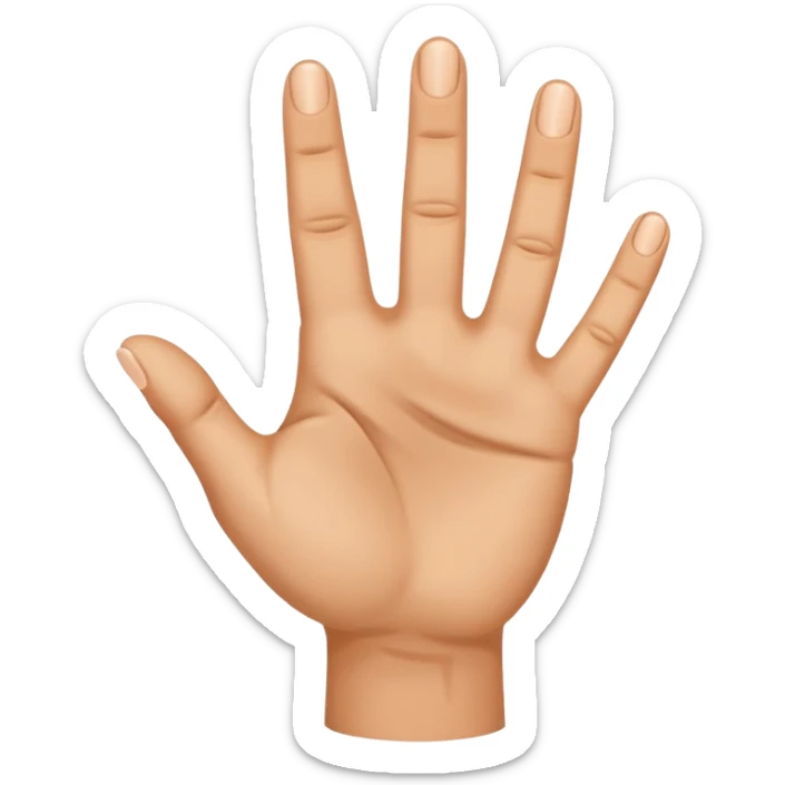 una mano con cinco dedos pero uno de los cincos dedos esta señalando abajo sticker