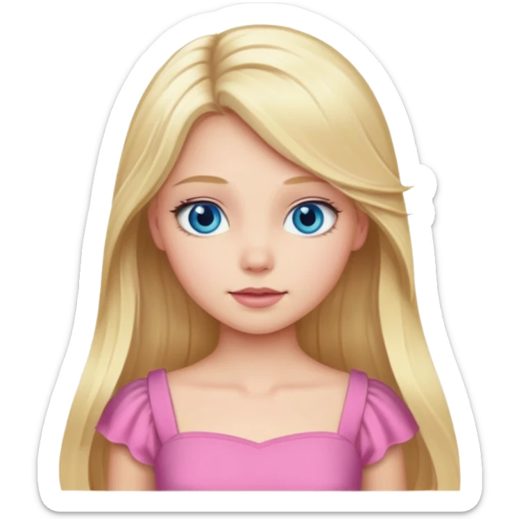 Aurora from Sleeping Beauty with long blonde hair, blue eyes, pink outfit sticker
