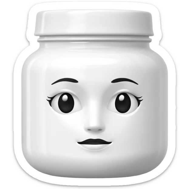 We need a new emoji representing a hair mask jar. It should look like a beauty or hair care product container (similar to a cream jar or tub), without any face, eyes, or expressions. Just the product itself, simple and clean, so people can use it when talking about hair care routines. sticker