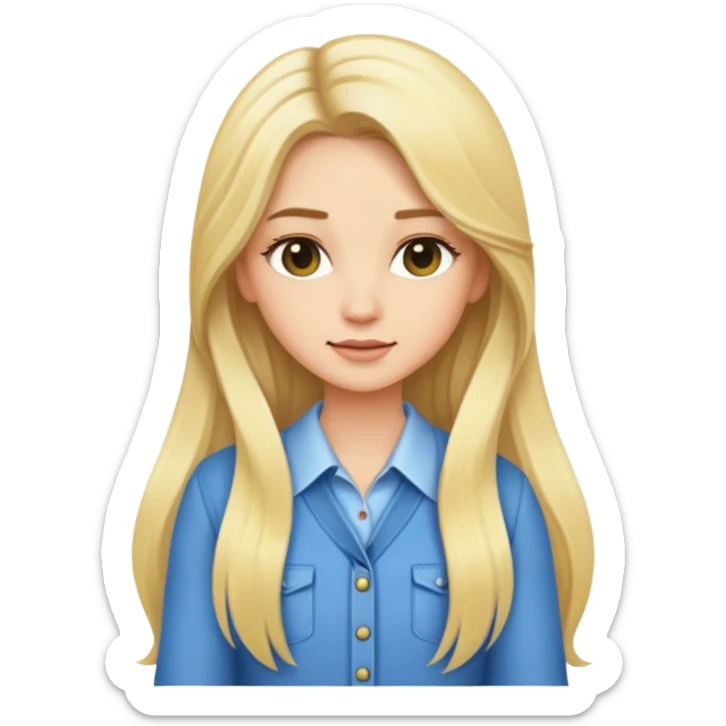 blonde woman with long hair and cute clothes sticker