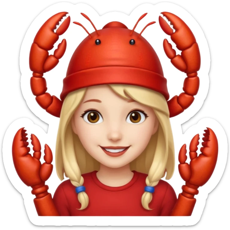 Generate an emoji for “lobster girl” make it cute sticker