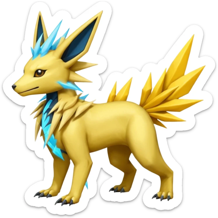 Jolteon-Salandit-Manectric-Electrike-Zeraora-Fakémon-hybrid-creature (full body)  sticker