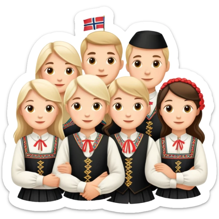 norway 17th of may national day celebration people in traditional bunad sticker