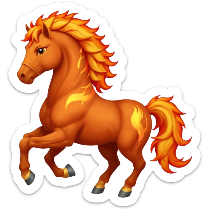 fire horse emoji to push notification . more fire on the horse look like hero sticker
