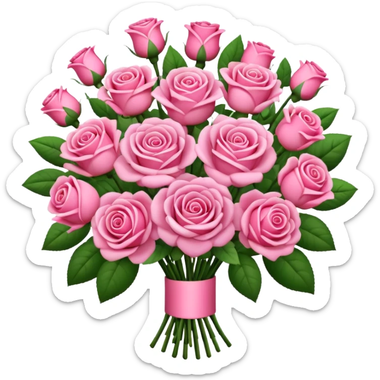 Huge pink flower bouquet with different flowers and pink tones and roses sticker
