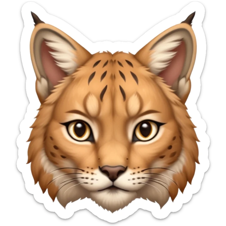A high-resolution photo-realistic digital illustration of a majestic lynx, chest upward A high-resolution, photo-realistic digital illustration of a majestic young Eurasian lynx, shown from the shoulder upwards with markings sticker