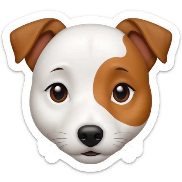 Chien jack Russel blanc avec deux tache marron sur ses yeux et dort ! sticker