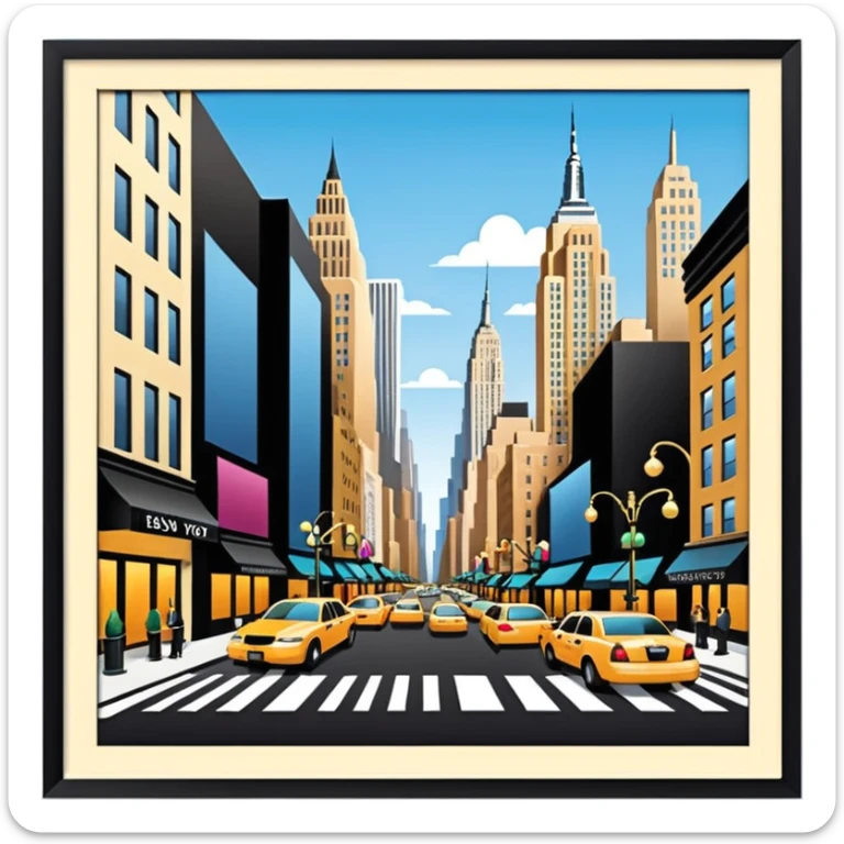 New york with Posh clubs, designer boutiques, famous galleries, and upscale restaurants and hotels had popped up on seemingly every corner sticker