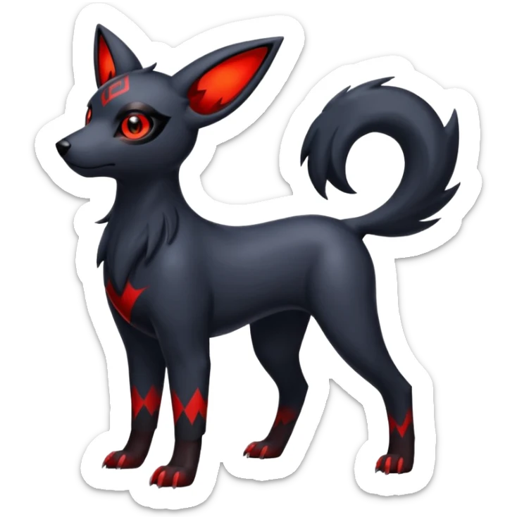 Translucent Magnificent Houndour-Absol-Zorua-Umbreon-fusion (full body) sticker