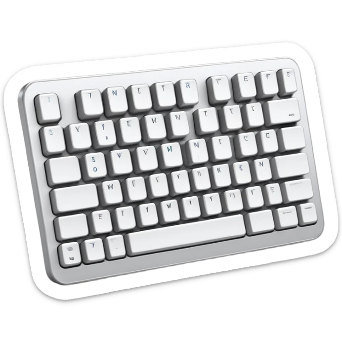 Custom mechanical keyboard, no brand , no numbers, no letters, reminiscent of Apple Mac products  sticker