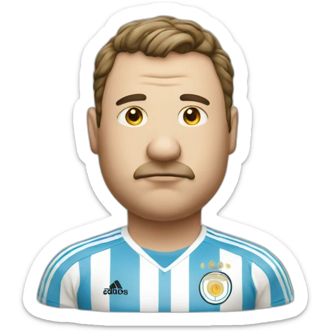 fat man with big nose am and Argentina soccer shirt sticker