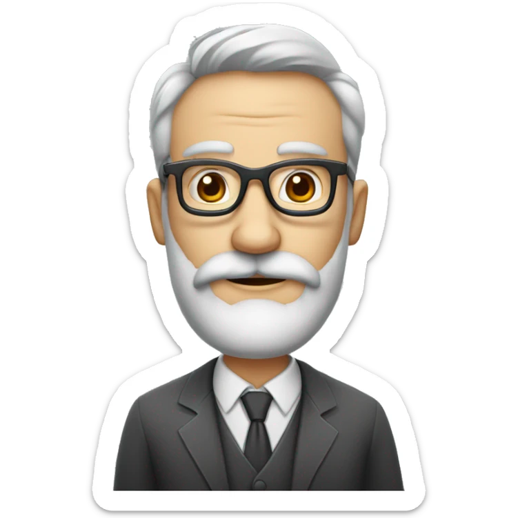 profesor de ingles, calvo, con barba pero no muy frondosa, y con gafas sticker