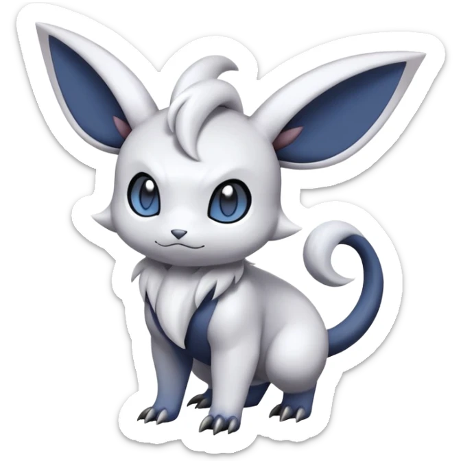 Mewostic-Absol-Minccino-Pokémon-Fakémon-hybrid-creature (full body) sticker