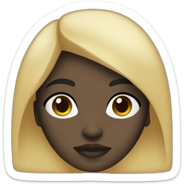 Woman with black hair, ebony skin and black eyes sticker