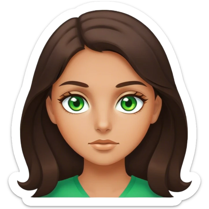 Green eyed, brunette and tanned girl sticker
