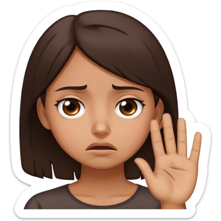 slightly tan dark brown haired girl face palming, like this but my desc 🤦🏽‍♀️ sticker