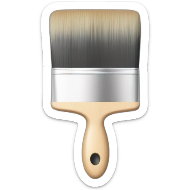 Paint brush with black holder and the front of the brush should be white sticker