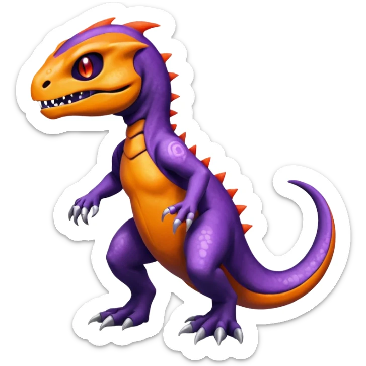 Shiny Duskull-Salandit-Charmeleon-Fakémon-hybrid-creature (full body)  sticker