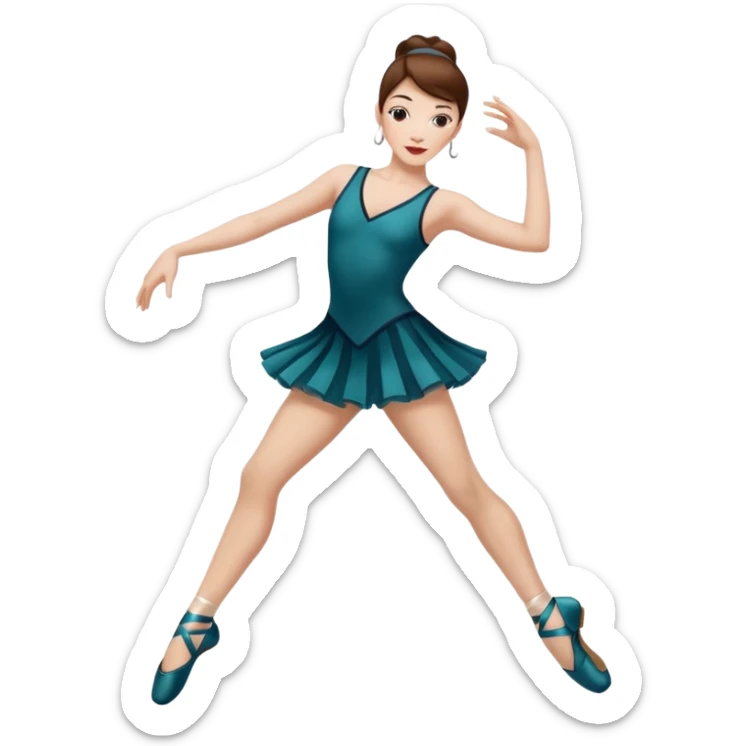 Jazz dancer white with brown hair wearing jazz shoes  sticker