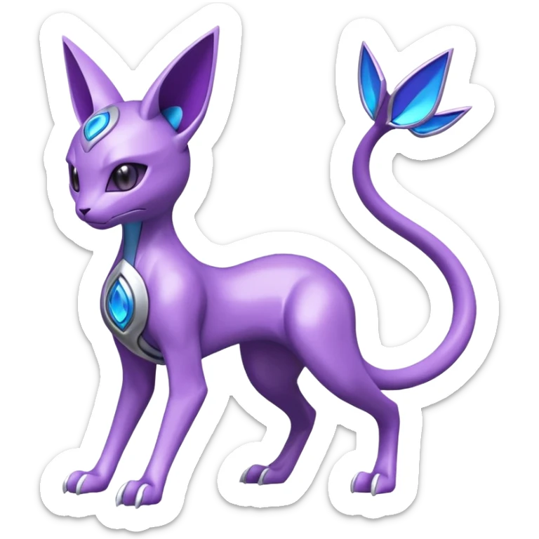 Mechanical Miraidon-Espeon-Mewtwo-Fakémon-hybrid-creature (full body)  sticker