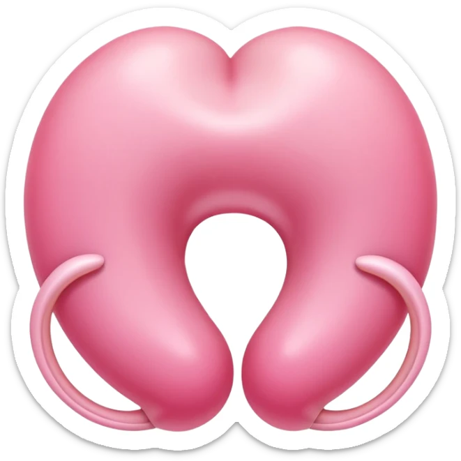 3D digital emoji-style illustration of a symbolic endometrium, featuring a smooth pastel pink circular shape with three concentric layers in varying shades of pink, soft lighting, Apple-style realistic shine, and a transparent background. that resemble a uterus sticker
