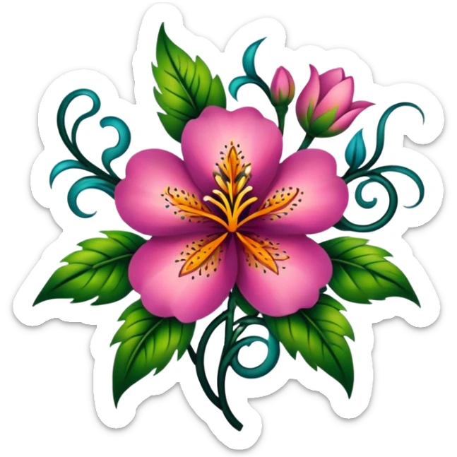 Flower tattoo sticker