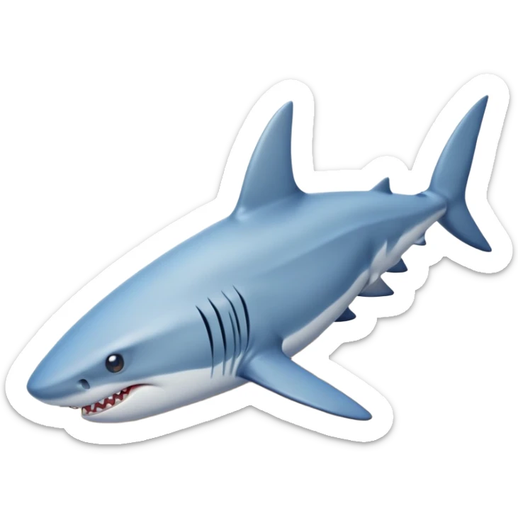 Tralalelo tralala shark on the beach wearing blue shoes sticker