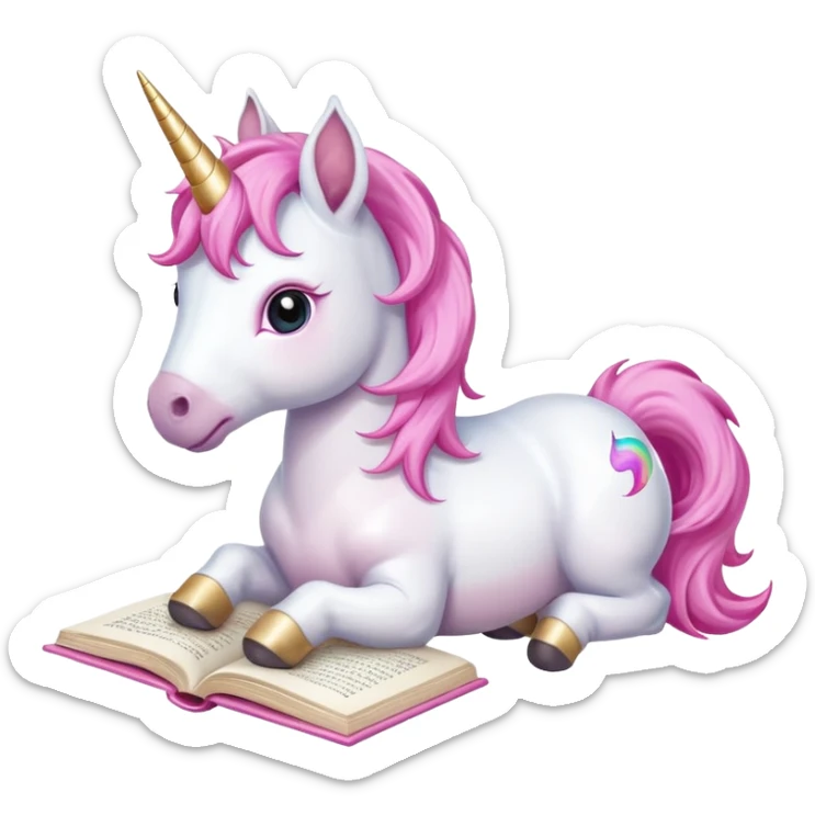 Unicorns read book
A baby unicorn lying on its belly, flipping pages with its hoof.













 sticker