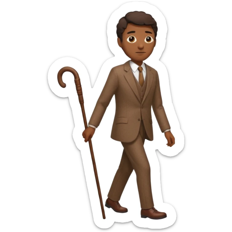 Just give me the clothes like a brown suit and a stick no peron wearing it  sticker