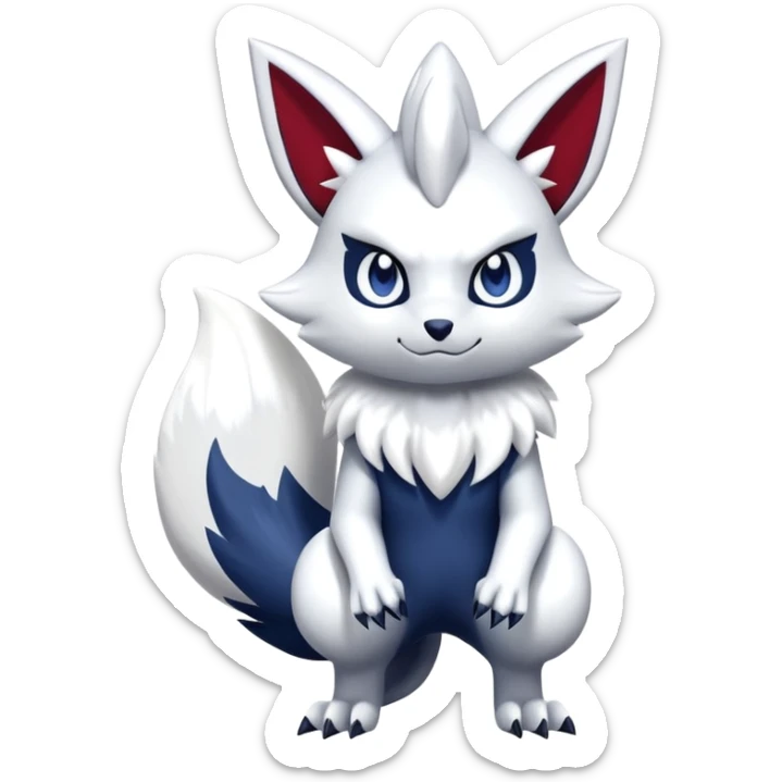 Shiny Zangoose-Absol-Meowstic-Fakémon-hybrid-creature (full body)  sticker