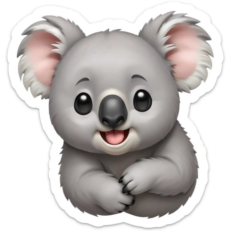 cinematic-cute-yawning-koala-portrait-emoji,-head-tilted-slightly-with-a-dramatic,-wide-open-yawn,-showcasing-a-soft,-downy-grey-fur-with-drooping-ears-and-round-eyes-barely-open-in-drowsy-contentment,-simplified-yet-irresistibly-adorable sticker