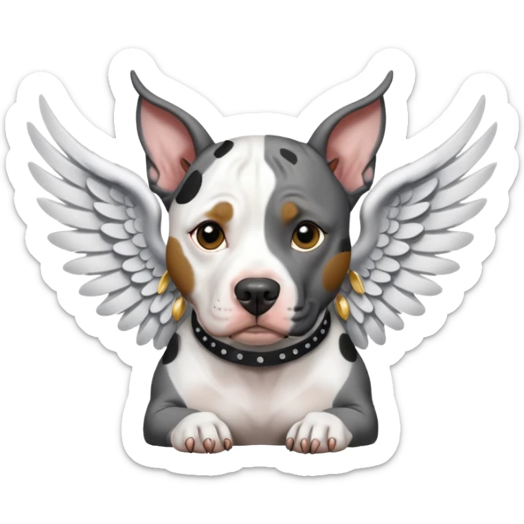 Pitbul manchas blancas y negras, hembra hacerla cln alistas como un angel  sticker