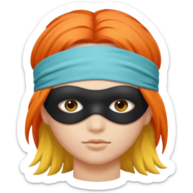 Blindfold person with different colors of hair. No trusting games with people blindfolded behind steering wheel sticker