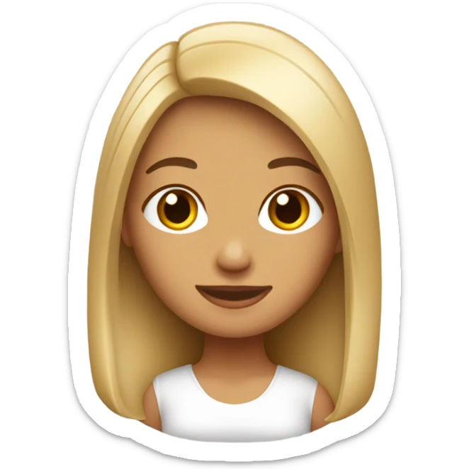 chica blanca, cabello hasta la cintura color cafe claro sticker