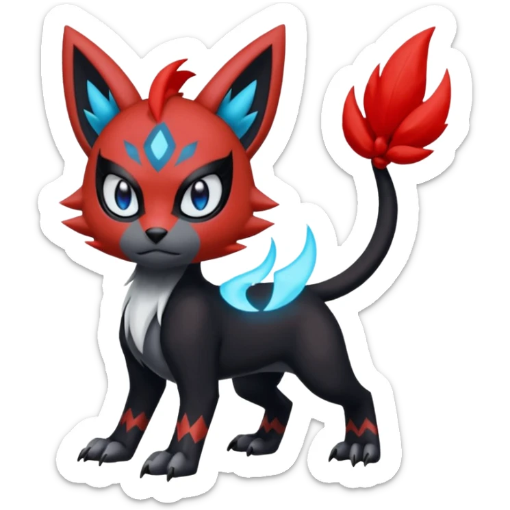 Meloetta-Litten-Guilmon-Darkrai-Pokémon-Fakémon-fusion-hybrid-creature sticker