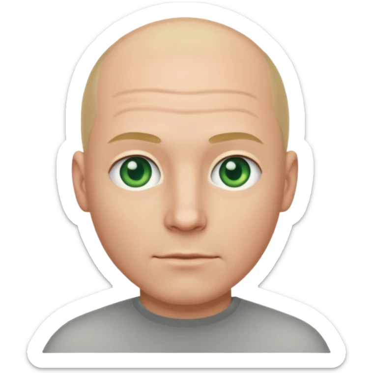 Bald white guy with a girl that’s blonde bob and green eyes  sticker