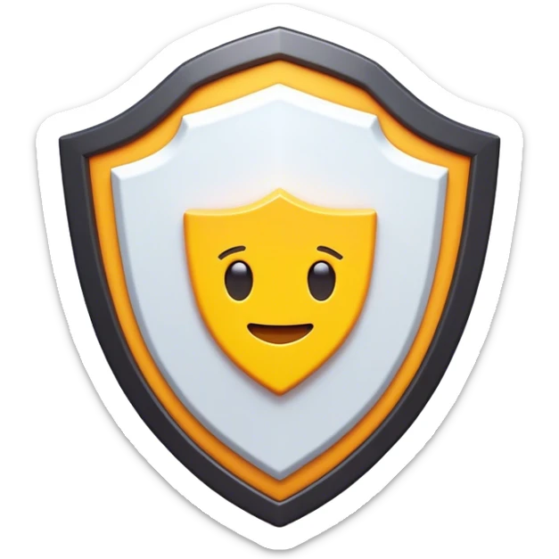 Clash of Clans aesthetic: Cinematic Playful Pixel 3D Shield Emoji, rendered in a 3D vector-style similar to standard emojis with minimal shading and bold, simplified shapes. A compact, distinct form with signature details, softly glowing with a pixelated adventure charm. Simplified yet unmistakably iconic, highly detailed and consistent, glowing with a soft radiance and high shine. Stylized with a touch of classic pixel-art charm and a soft glowing outline, capturing the essence of a beloved gaming relic with a friendly, playful manner! sticker