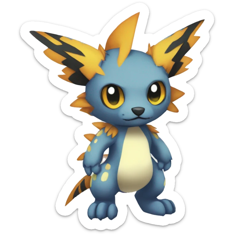 cute cool edgy Digimon-Fakemon-animal with cool markings full body sticker